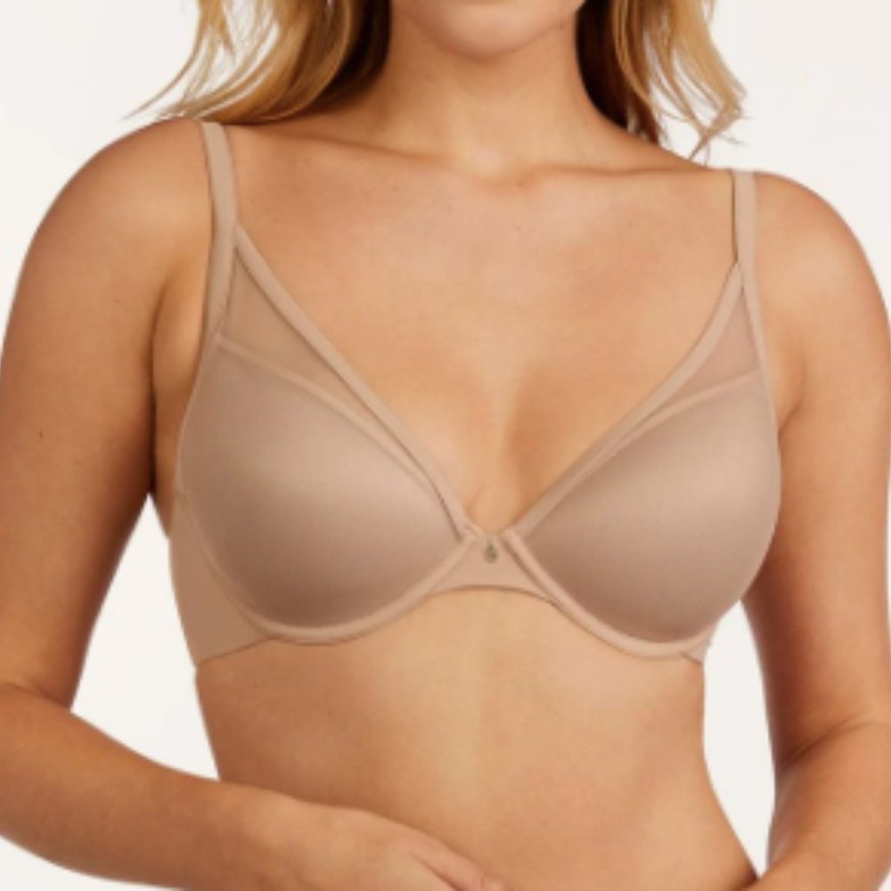 Thirdlove 24/7 Classic Uplift Plunge Bra 34c beige taupe